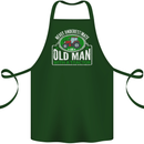 An Old Man With a Tractor Farmer Funny Cotton Apron 100% Organic Forest Green