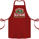 An Old Man With a Tractor Farmer Funny Cotton Apron 100% Organic Maroon
