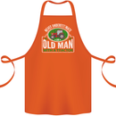 An Old Man With a Tractor Farmer Funny Cotton Apron 100% Organic Orange