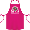An Old Man With a Tractor Farmer Funny Cotton Apron 100% Organic Pink