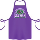 An Old Man With a Tractor Farmer Funny Cotton Apron 100% Organic Purple