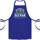 An Old Man With a Tractor Farmer Funny Cotton Apron 100% Organic Royal Blue