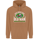 An Old Man With a Tractor Farmer Funny Mens 80% Cotton Hoodie Caramel Latte