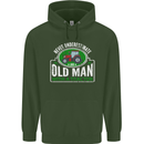 An Old Man With a Tractor Farmer Funny Mens 80% Cotton Hoodie Forest Green