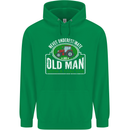 An Old Man With a Tractor Farmer Funny Mens 80% Cotton Hoodie Irish Green