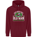 An Old Man With a Tractor Farmer Funny Mens 80% Cotton Hoodie Maroon