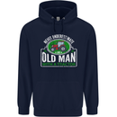 An Old Man With a Tractor Farmer Funny Mens 80% Cotton Hoodie Navy Blue