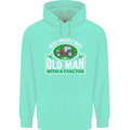 An Old Man With a Tractor Farmer Funny Mens 80% Cotton Hoodie Peppermint