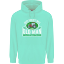 An Old Man With a Tractor Farmer Funny Mens 80% Cotton Hoodie Peppermint