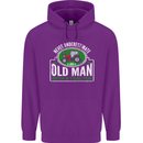 An Old Man With a Tractor Farmer Funny Mens 80% Cotton Hoodie Purple