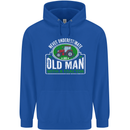 An Old Man With a Tractor Farmer Funny Mens 80% Cotton Hoodie Royal Blue