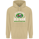 An Old Man With a Tractor Farmer Funny Mens 80% Cotton Hoodie Sand