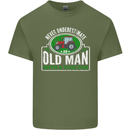 An Old Man With a Tractor Farmer Funny Mens Cotton T-Shirt Tee Top Military Green