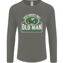 An Old Man With a Tractor Farmer Funny Mens Long Sleeve T-Shirt Charcoal