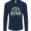 An Old Man With a Tractor Farmer Funny Mens Long Sleeve T-Shirt Navy Blue