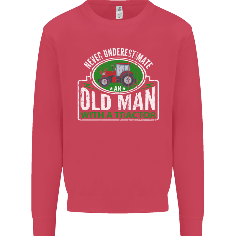 An Old Man With a Tractor Farmer Funny Mens Sweatshirt Jumper Heliconia