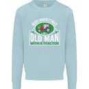 An Old Man With a Tractor Farmer Funny Mens Sweatshirt Jumper Light Blue