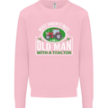 An Old Man With a Tractor Farmer Funny Mens Sweatshirt Jumper Light Pink