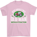 An Old Man With a Tractor Farmer Funny Mens T-Shirt Cotton Gildan Light Pink