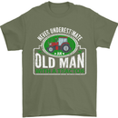 An Old Man With a Tractor Farmer Funny Mens T-Shirt Cotton Gildan Military Green
