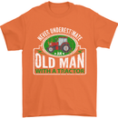 An Old Man With a Tractor Farmer Funny Mens T-Shirt Cotton Gildan Orange