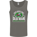 An Old Man With a Tractor Farmer Funny Mens Vest Tank Top Charcoal
