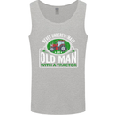 An Old Man With a Tractor Farmer Funny Mens Vest Tank Top Sports Grey