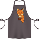 An Orange Fox Illustration Cotton Apron 100% Organic Dark Grey