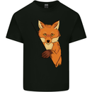 An Orange Fox Illustration Kids T-Shirt Childrens Black