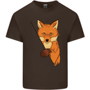 An Orange Fox Illustration Kids T-Shirt Childrens Chocolate