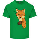 An Orange Fox Illustration Kids T-Shirt Childrens Irish Green