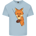 An Orange Fox Illustration Kids T-Shirt Childrens Light Blue