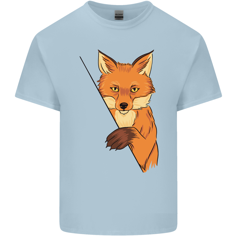 An Orange Fox Illustration Kids T-Shirt Childrens Light Blue