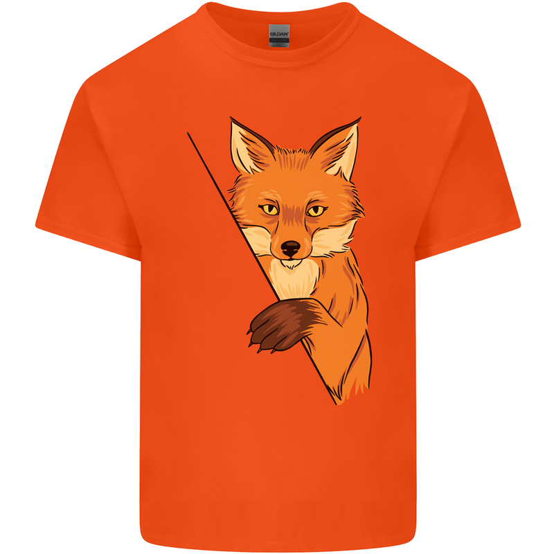 An Orange Fox Illustration Kids T-Shirt Childrens Orange