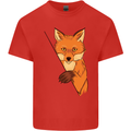 An Orange Fox Illustration Kids T-Shirt Childrens Red