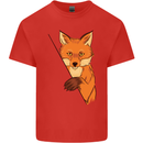 An Orange Fox Illustration Kids T-Shirt Childrens Red