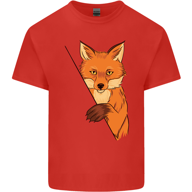 An Orange Fox Illustration Kids T-Shirt Childrens Red