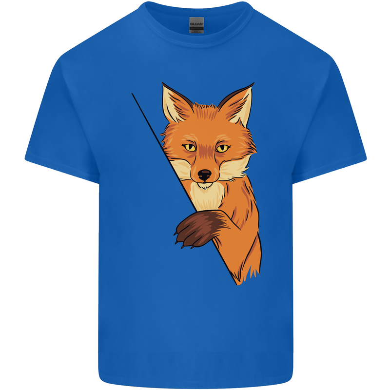 An Orange Fox Illustration Kids T-Shirt Childrens Royal Blue