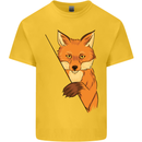 An Orange Fox Illustration Kids T-Shirt Childrens Yellow
