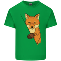 An Orange Fox Illustration Mens Cotton T-Shirt Tee Top Irish Green