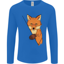 An Orange Fox Illustration Mens Long Sleeve T-Shirt Royal Blue