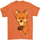 An Orange Fox Illustration Mens T-Shirt Cotton Gildan Orange