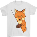 An Orange Fox Illustration Mens T-Shirt Cotton Gildan White