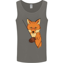 An Orange Fox Illustration Mens Vest Tank Top Charcoal