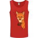 An Orange Fox Illustration Mens Vest Tank Top Red