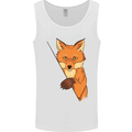An Orange Fox Illustration Mens Vest Tank Top White