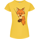 An Orange Fox Illustration Womens Petite Cut T-Shirt Yellow