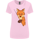 An Orange Fox Illustration Womens Wider Cut T-Shirt Light Pink
