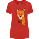 An Orange Fox Illustration Womens Wider Cut T-Shirt Red