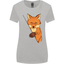 An Orange Fox Illustration Womens Wider Cut T-Shirt Sports Grey